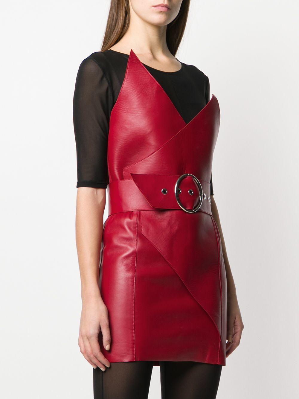 Vestido de cuero rojo