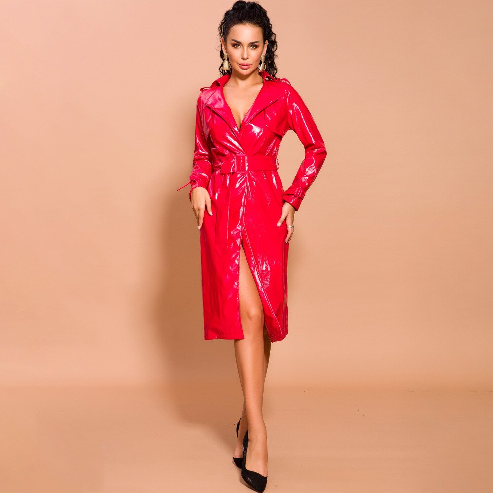 Vestido de cuero rojo