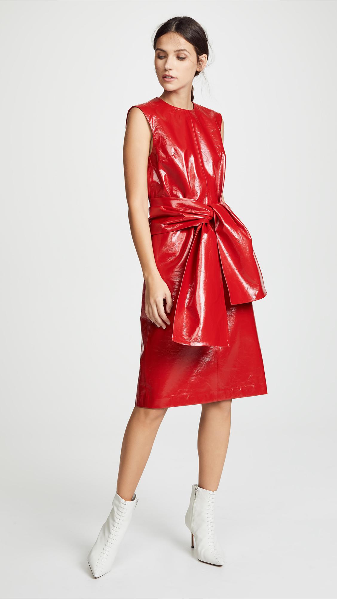 Vestido de cuero rojo