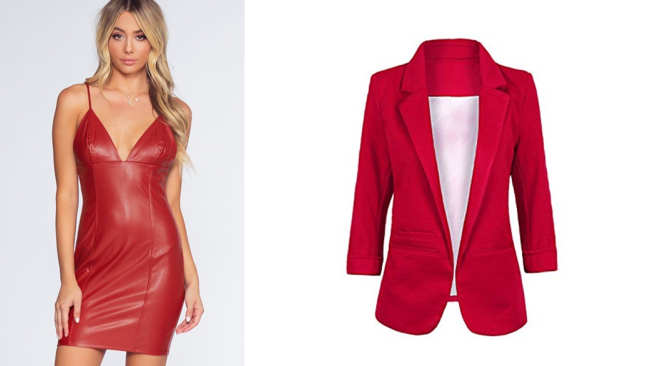 Vestido de cuero rojo