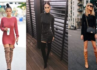 Outfits con botas largas y vestido para lucir SUPER atractiva Outfits con botas largas y vestido